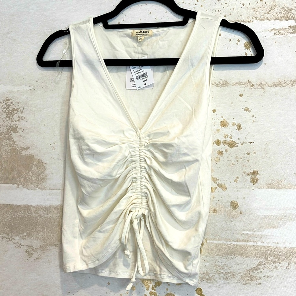 White Cropped Cinched Tank Top (nwt)